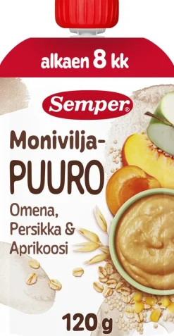 SEMPER MONIVILJAPUURO OMENA, PERSIKKA & APRIKOOSI 8KK 120 G