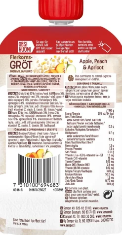 SEMPER MONIVILJAPUURO OMENA, PERSIKKA & APRIKOOSI 8KK 120 G