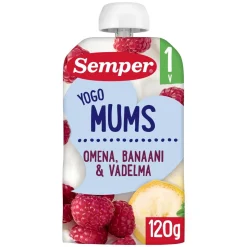 SEMPER OMENA BANAANI VADELMA JOGURTTIHEDELMÄSOSE 12KK 120 G