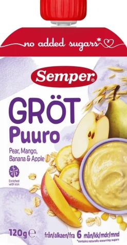 SEMPER PUURO PÄÄRYNÄ & MANGO & OMENA 6+ 120 G