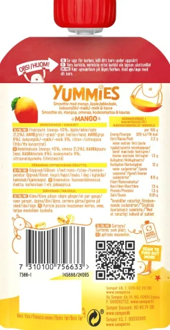SEMPER SEMPER YUMMIES SMOOTHIE 1-3V MANGO 120 G
