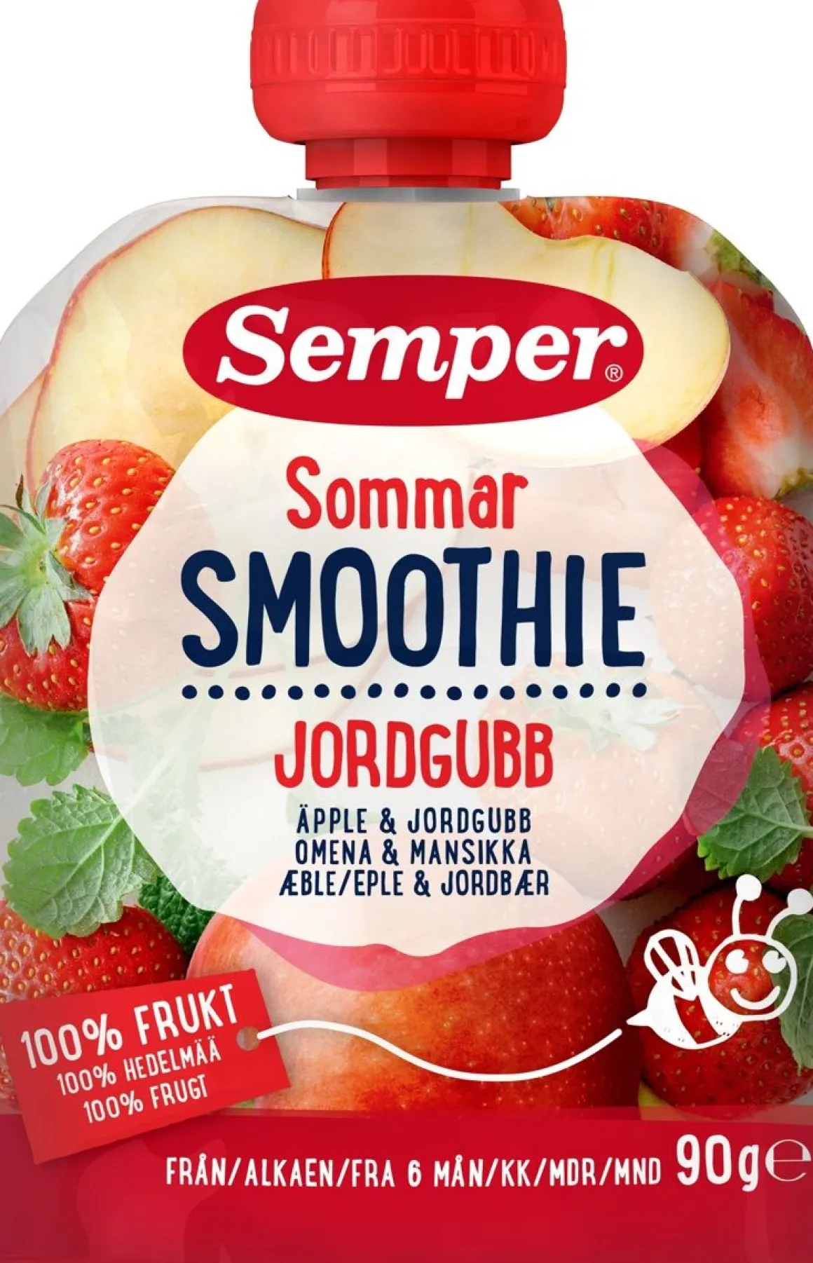 SEMPER SMOOTHIE OMENA MANSIKKA6KK 90 G