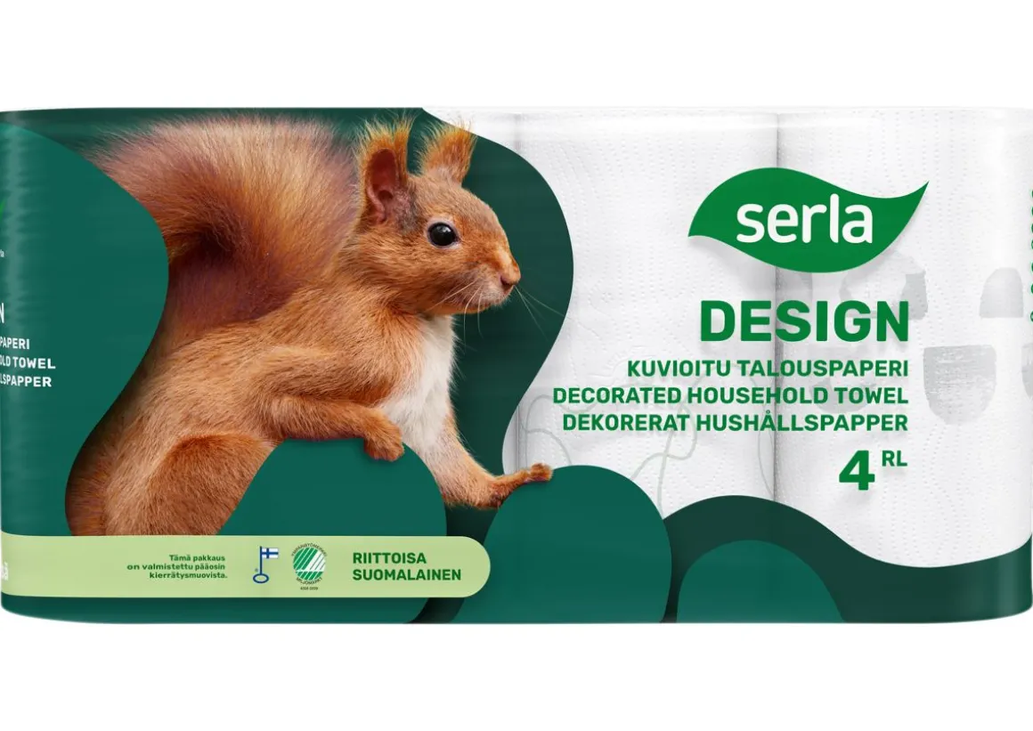 SERLA DESIGN TALOUSPAPERI 4RL KUVIOITU 4 KPL