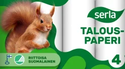 SERLA TALOUSPAPERI 4RL VALKOINEN 4 KPL