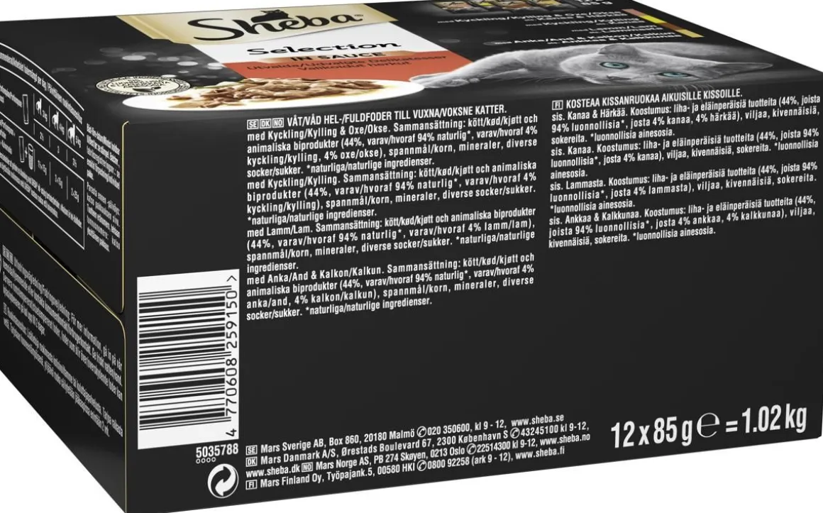 SHEBA ANNOSP. SELECT SLICES KASTIKELAJ. 12*85G 1,02 KG