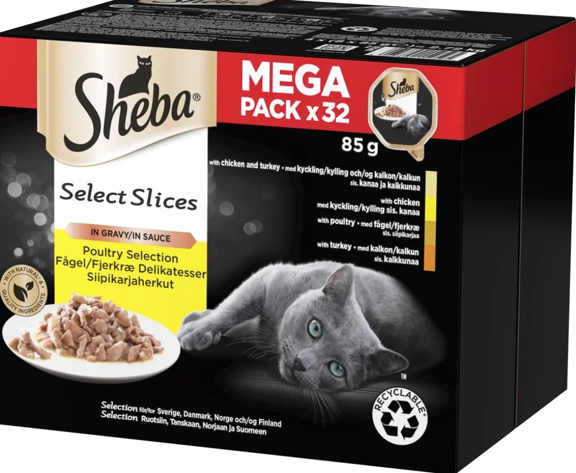 SHEBA RASIA SELECT SLICES 32*85G SIIPIKARJAA KASTIKKEESSA LE 2,72 KG