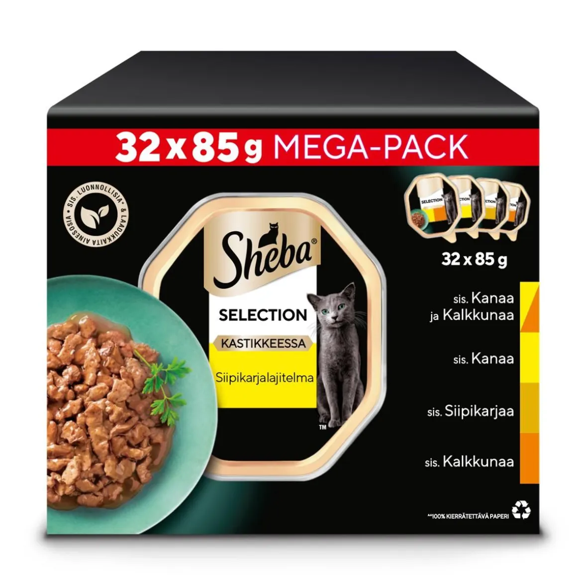 SHEBA RASIA SELECT SLICES 32*85G SIIPIKARJAA KASTIKKEESSA LE 2,72 KG