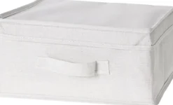 SÄILTYYSLAATIKKO KANNELLA 31X28X11,5CM VALKOINEN