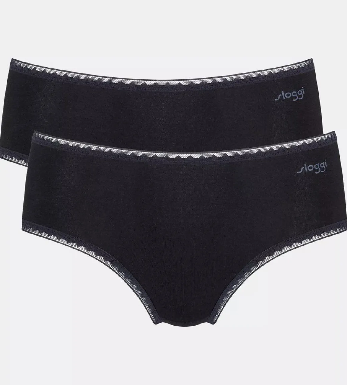 SLOGGI GO H MIDI 2-PACK S 0004 MUSTA