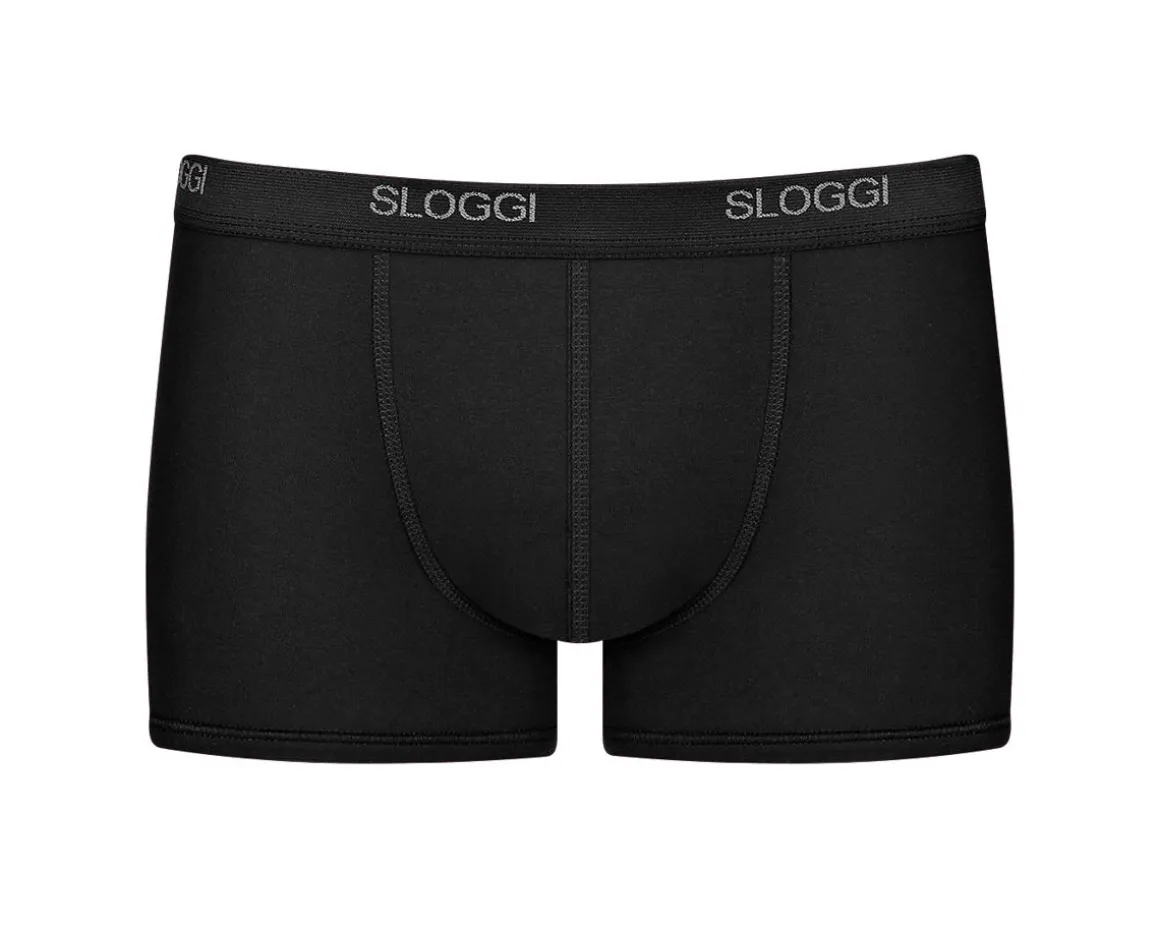 SLOGGI MEN BASIC SHORT BOKSERIT 2-PACK MUSTA S