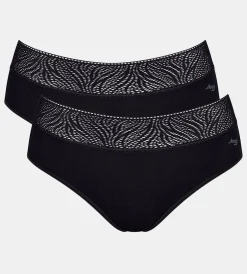 SLOGGI KUUKAUTISALUSHOUSUT HIPSTER 2-PACK S MUSTA