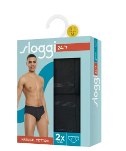 SLOGGI MEN 24/7 H MIDI 2-PACK 50 MUSTA