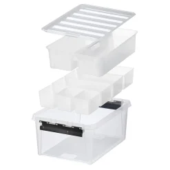 SMARTSTORE CLASSIC 14 L SÄILYTYSLAATIKKO KANNELLA JA 7 SISÄOSAA KIRKAS
