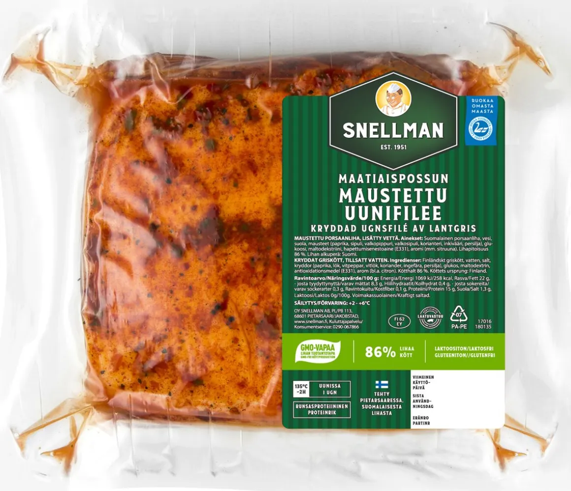 SNELLMAN MAATIAISPOSSUN MAUSTETTU UUNIFILEE N. 1,4KG