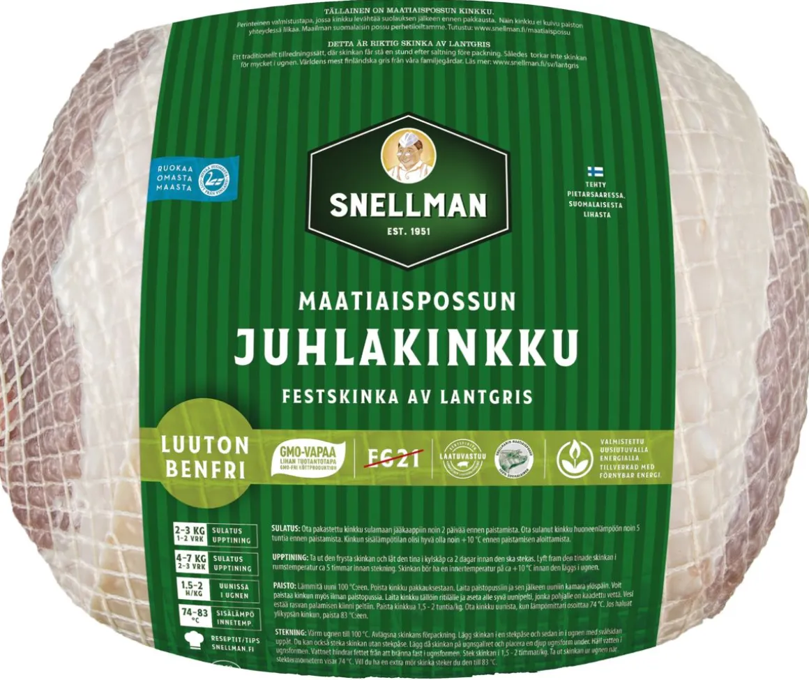 SNELLMAN MAATIAISPOSSUN PIENI JUHLAKINKKU LUUTON PAKASTE N. 3KG