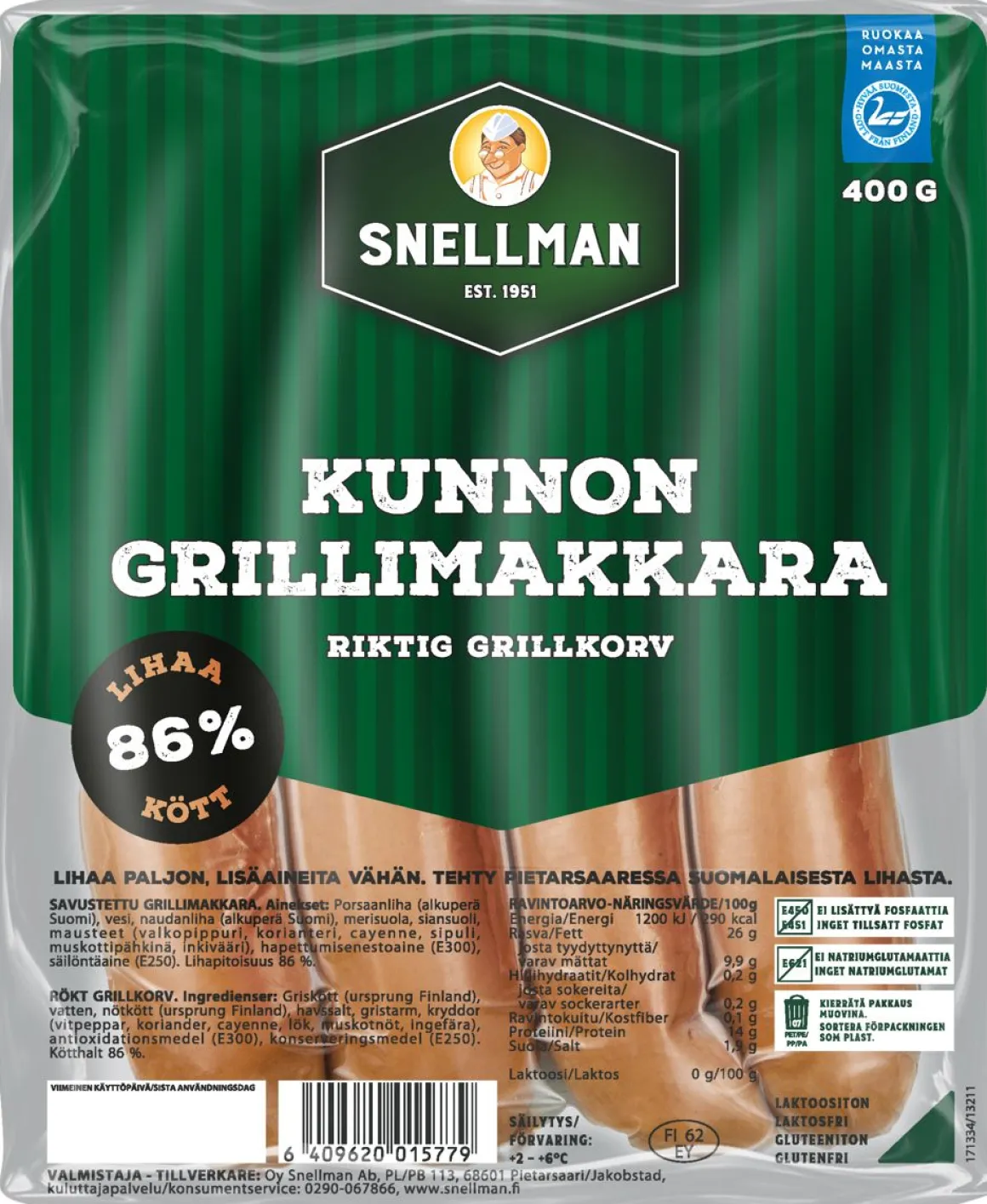 SNELLMAN KUNNON GRILLIMAKKARA 400 G