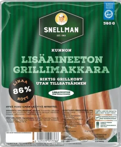 SNELLMAN KUNNON LISÄAINEETON GRILLIMAKKARA 360 G
