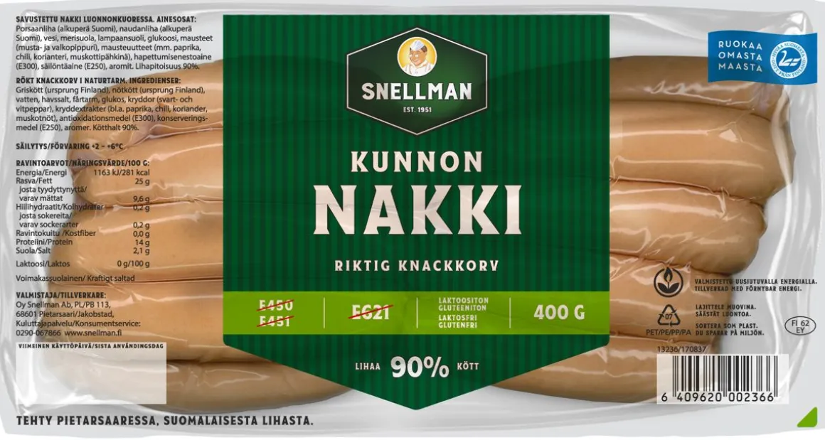 SNELLMAN KUNNON NAKKIMAKKARA A-LK 400 G