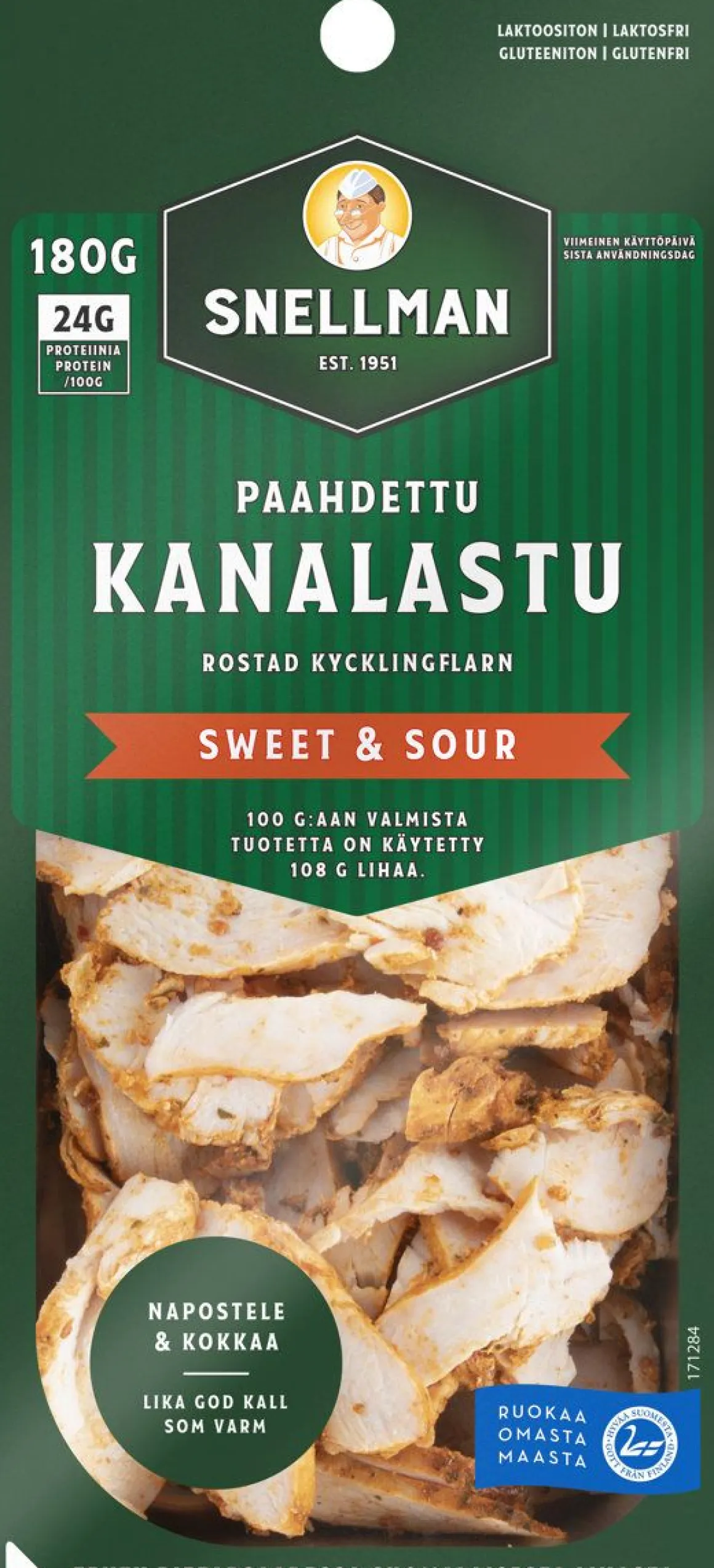 SNELLMAN PAAHDETTU KANALASTU SWEET & SOUR 180 G