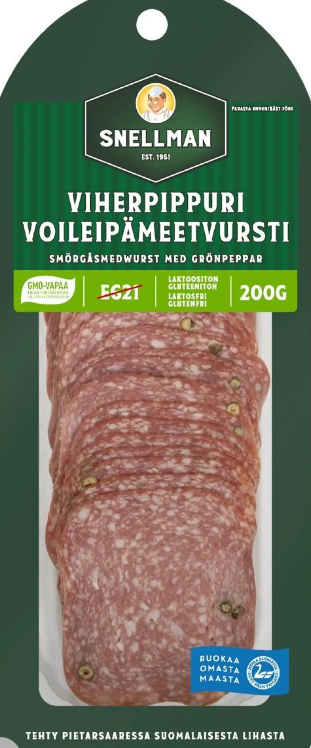 SNELLMAN VIHERPIPPURIVOILEIPÄMEETVURSTI 180