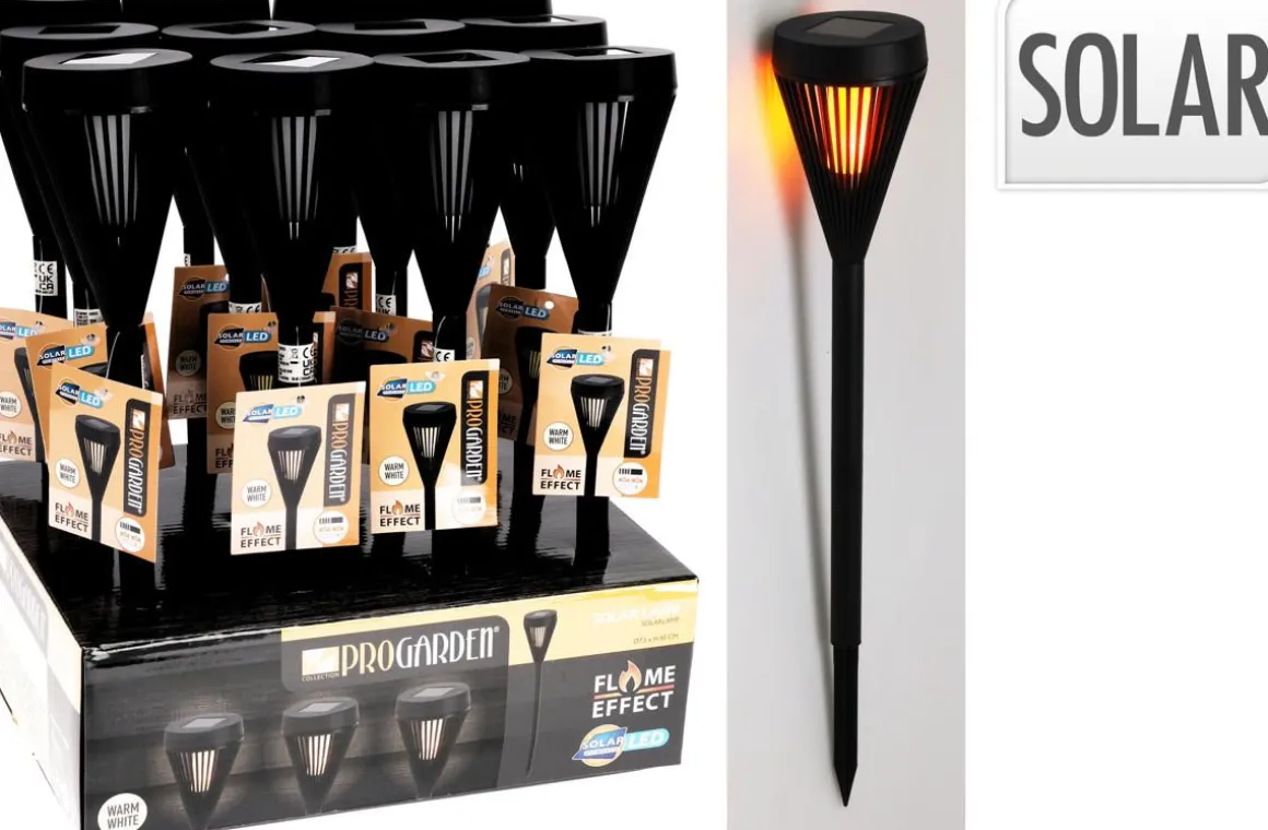SOLAR LED AURINKOVALAISIN 7,5X43CM MUSTA