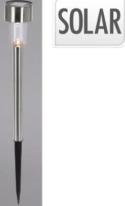 SOLAR LED VALAISIN 18CM RUOSTUMATONTERÄS MUSTA
