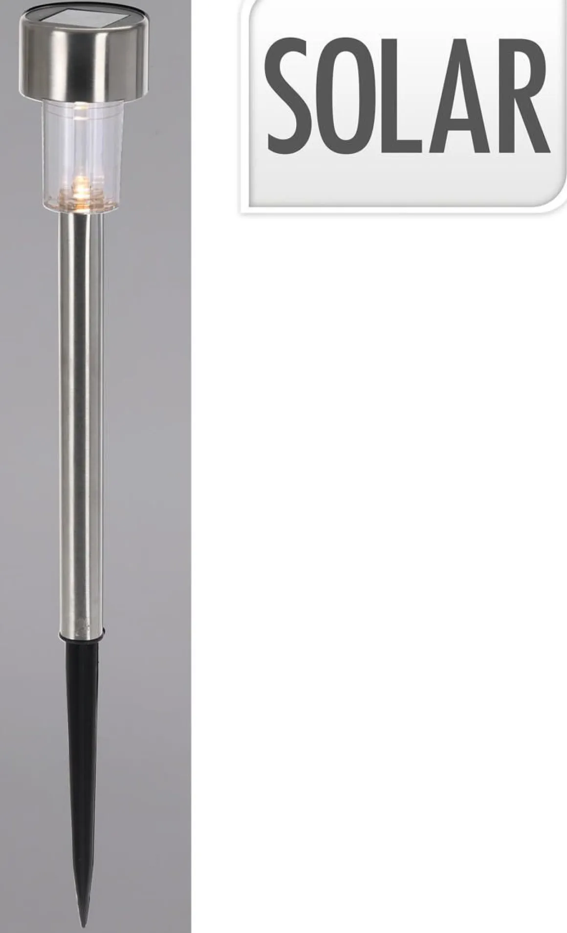 SOLAR LED VALAISIN 18CM RUOSTUMATONTERÄS MUSTA