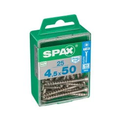 SPAX RUUVI TORX UPPOKANTA A2 RST TERÄS, OSAKIERRE 4,5X50 M 25KPL