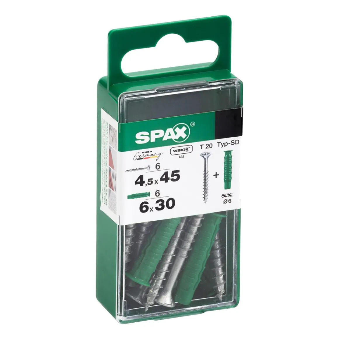 SPAX T-S WRX YLEISRUUVI UKOK 4,5X45+TUL 6+6KPL
