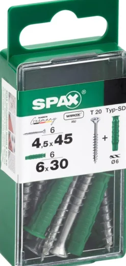 SPAX T-S WRX YLEISRUUVI UKOK 4,5X45+TUL 6+6KPL