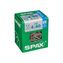 SPAX RUUVI TORX UPPOKANTA A2 RST TERÄS, OSAKIERRE 4X40 L 125KPL