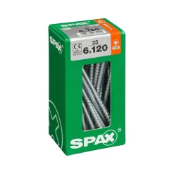 SPAX RUUVI TORX UPPOKANTA, OSAKIERRE WIROX 6X120 L 25KPL