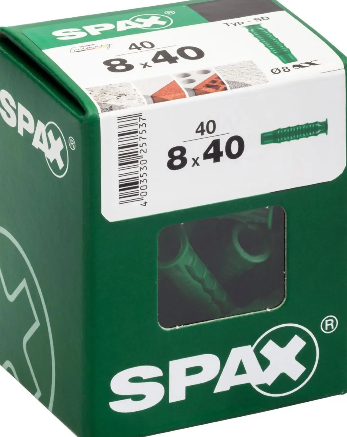 SPAX SD NYLONTULPPA 8X40MM 40KPL L