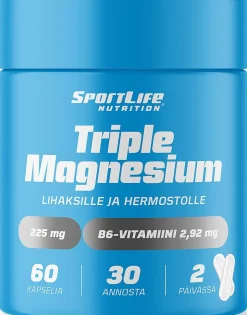 SPORTLIFE NUTRITION TRIPLE MAGNESIUM KAPSELI 60 KPL