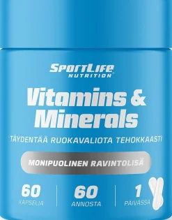 SPORTLIFE NUTRITION VITAMINS & MINERALS KAPSELI 60 KPL
