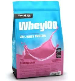 SPORTLIFE NUTRITION WHEY100 HERAPROTEIINIJAUHE MANSIKKA 700 G