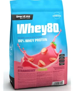 SPORTLIFE NUTRITION WHEY80 HERAPROTEIINIJAUHE MANSIKKA 600 G