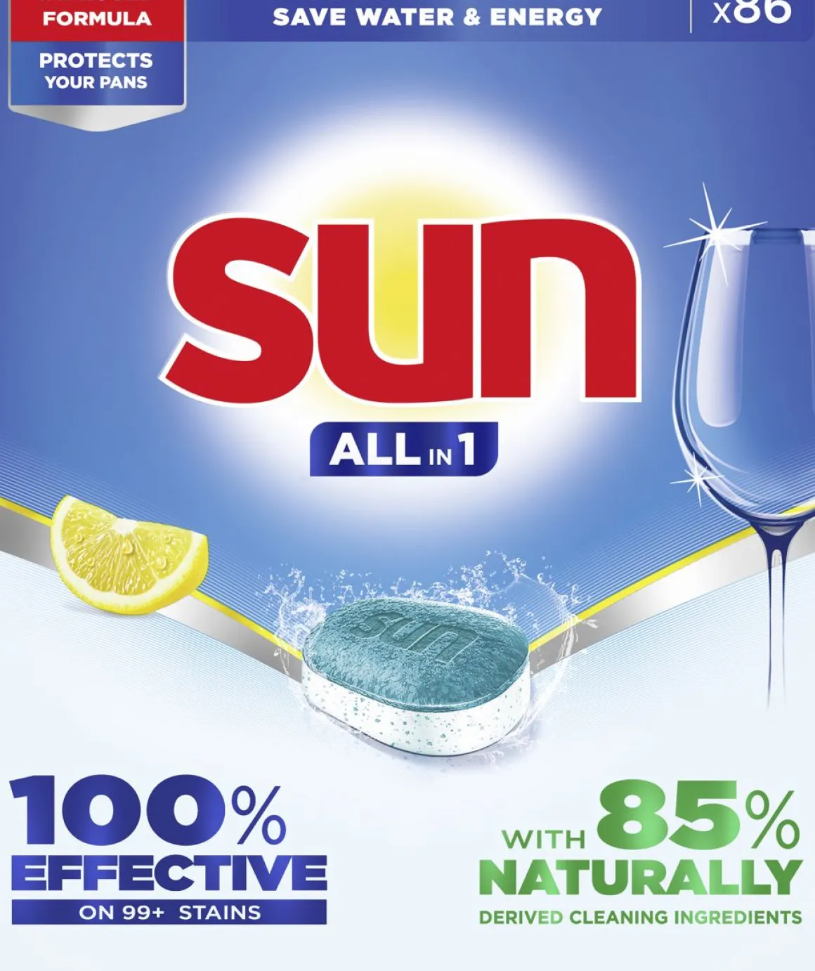 SUN ALL IN 1 KONETISKITABLETTI 86 KPL