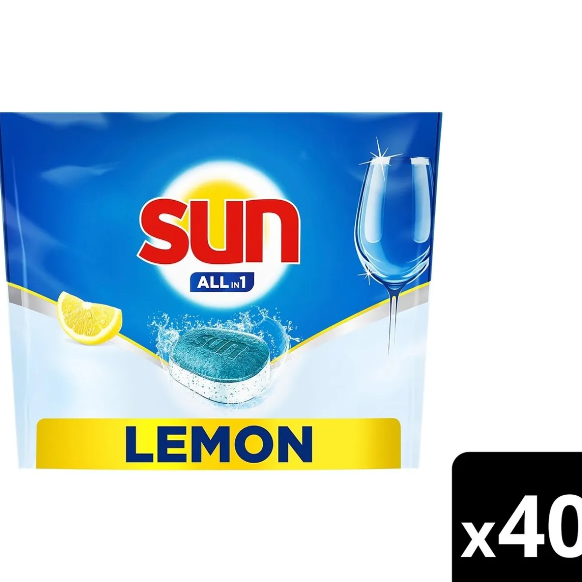SUN ALL-IN-1 KONETISKITABLETTI LEMON 40 KPL