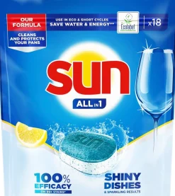 SUN ALL-IN-1 KONETISKITABLETTI LEMON 18 KPL