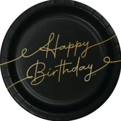 SUURI PAHVILAUTANEN HAPPY BIRTHDAY MUSTA 8 KPL/PKT