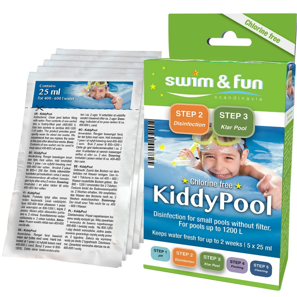 SWIM&FUN KIDDY POOL PUHDISTUSPUSSIT - KLOORITON