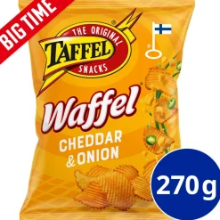 TAFFEL WAFFEL CHEDDAR & ONION MAUSTETTU SIPSI 270 G