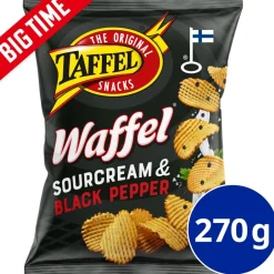 TAFFEL WAFFEL SOURCREAM & BLACK PEPPER MAUSTETTU SIPSI 270 G