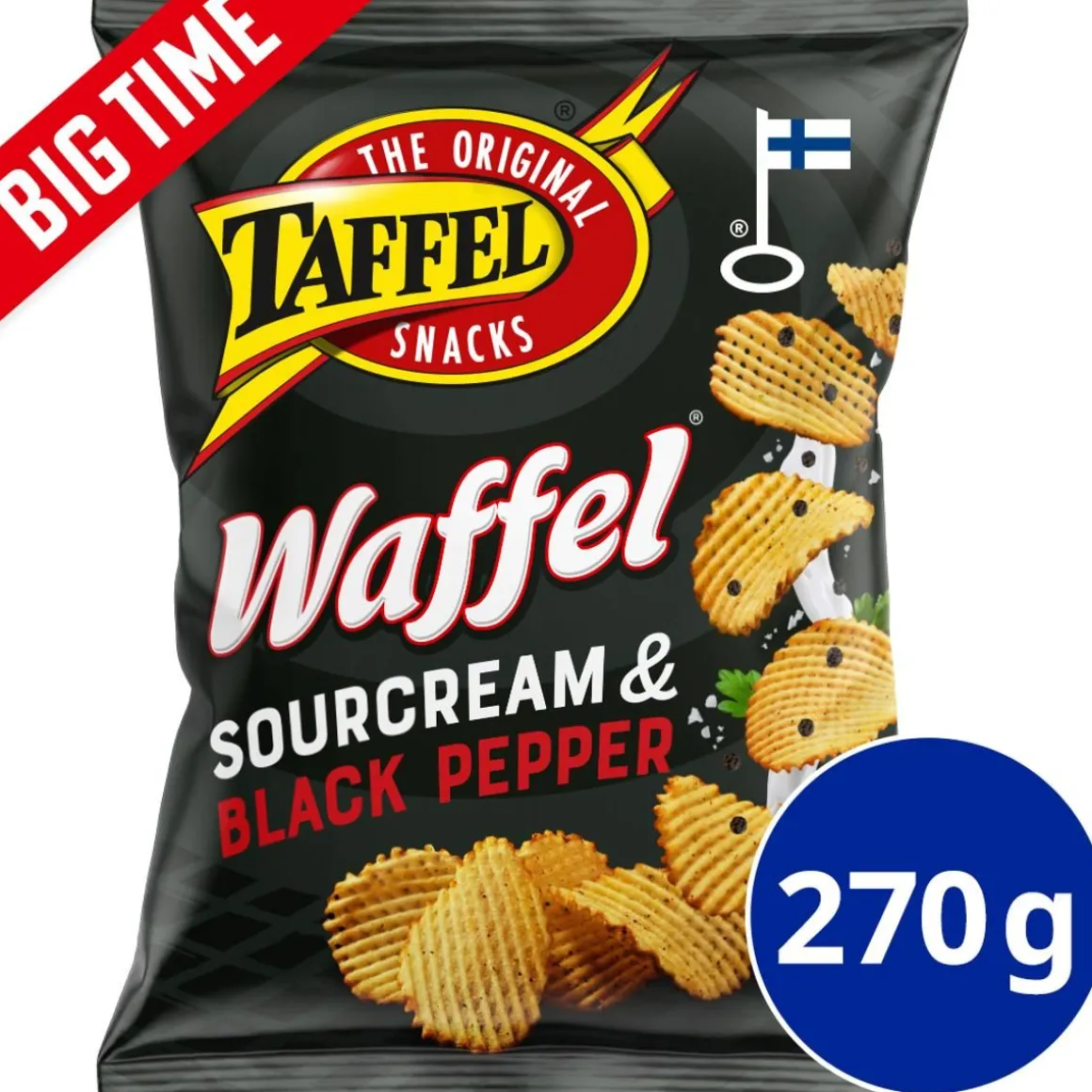 TAFFEL WAFFEL SOURCREAM & BLACK PEPPER MAUSTETTU SIPSI 270 G