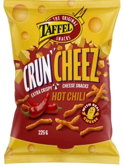 TAFFEL CRUNCHEEZ HOT CHILI 225 G