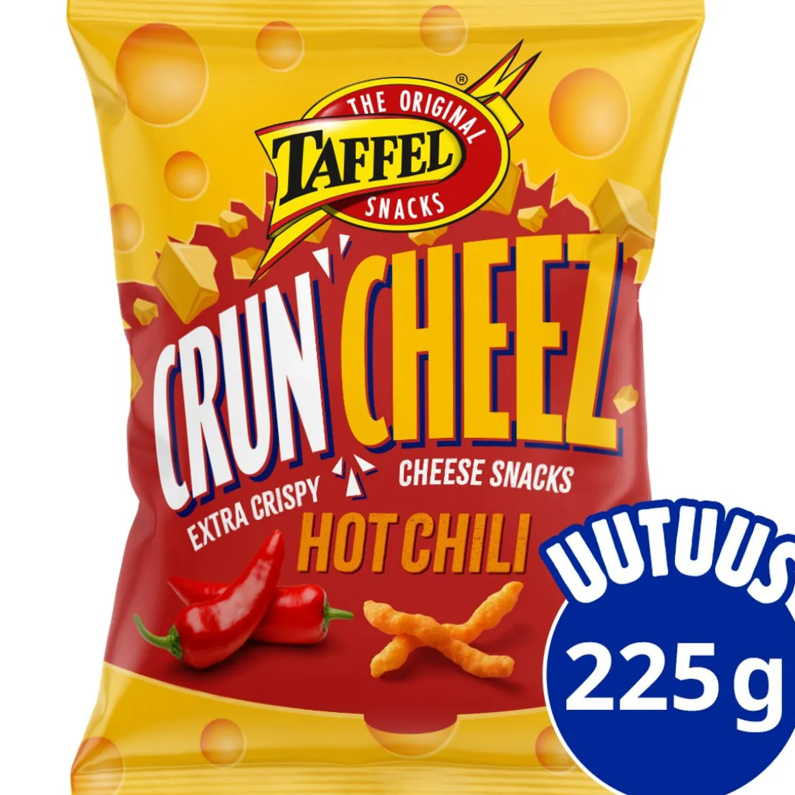 TAFFEL CRUNCHEEZ HOT CHILI 225 G
