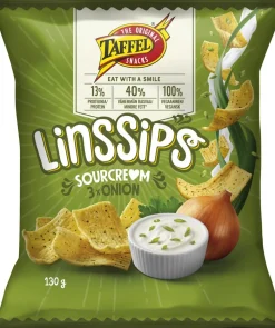 TAFFEL LINSSIPS SOURCREM & 3 X ONION 130 G