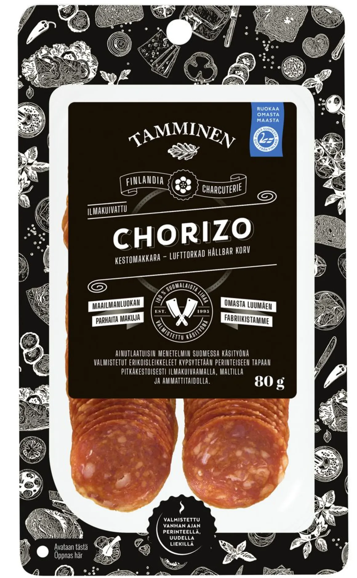 TAMMINEN ILMAKUIVATTU CHORIZO 80 G
