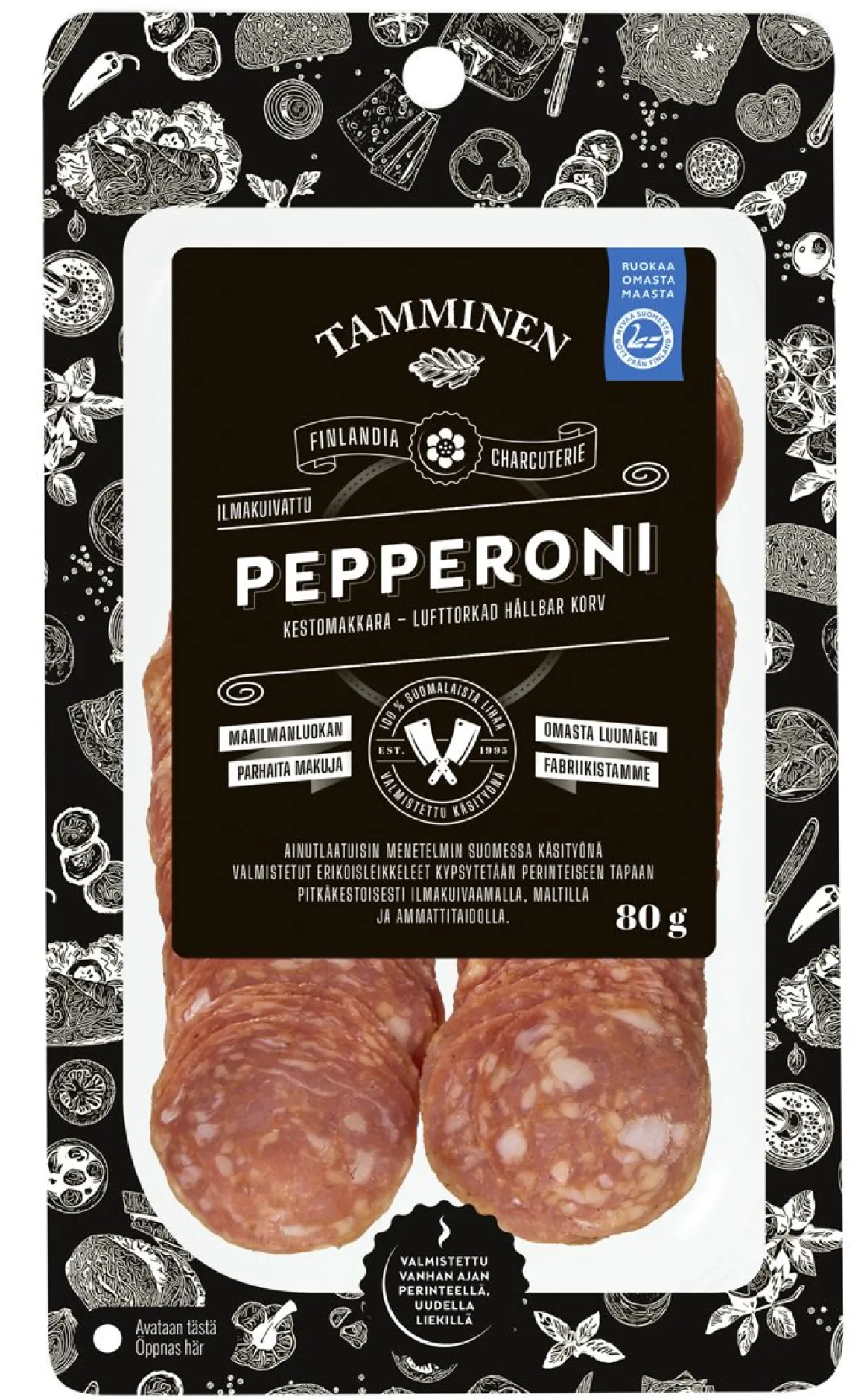 TAMMINEN ILMAKUIVATTU PEPPERONI NAUDANPAISTI 80 G